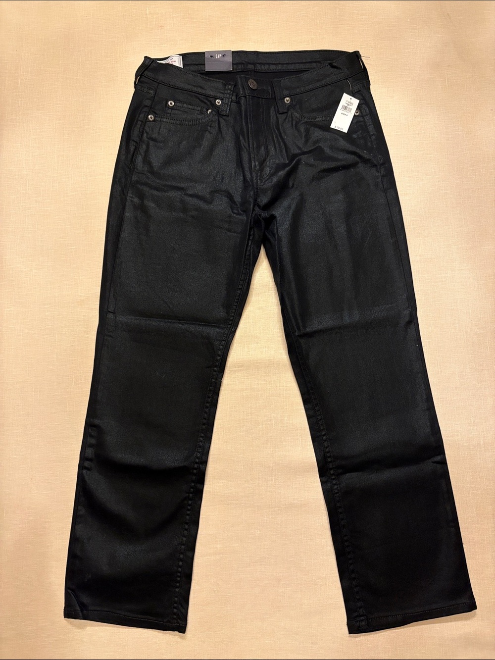 GAP Black Straight coated Leg Jeans